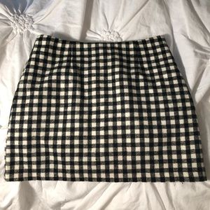Black and white plaid skirt